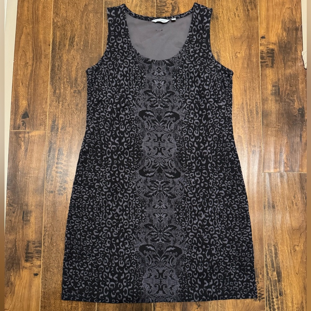 Athleta Shayla Ponte Animal Print Size Sleeveless Tank Dress Large
